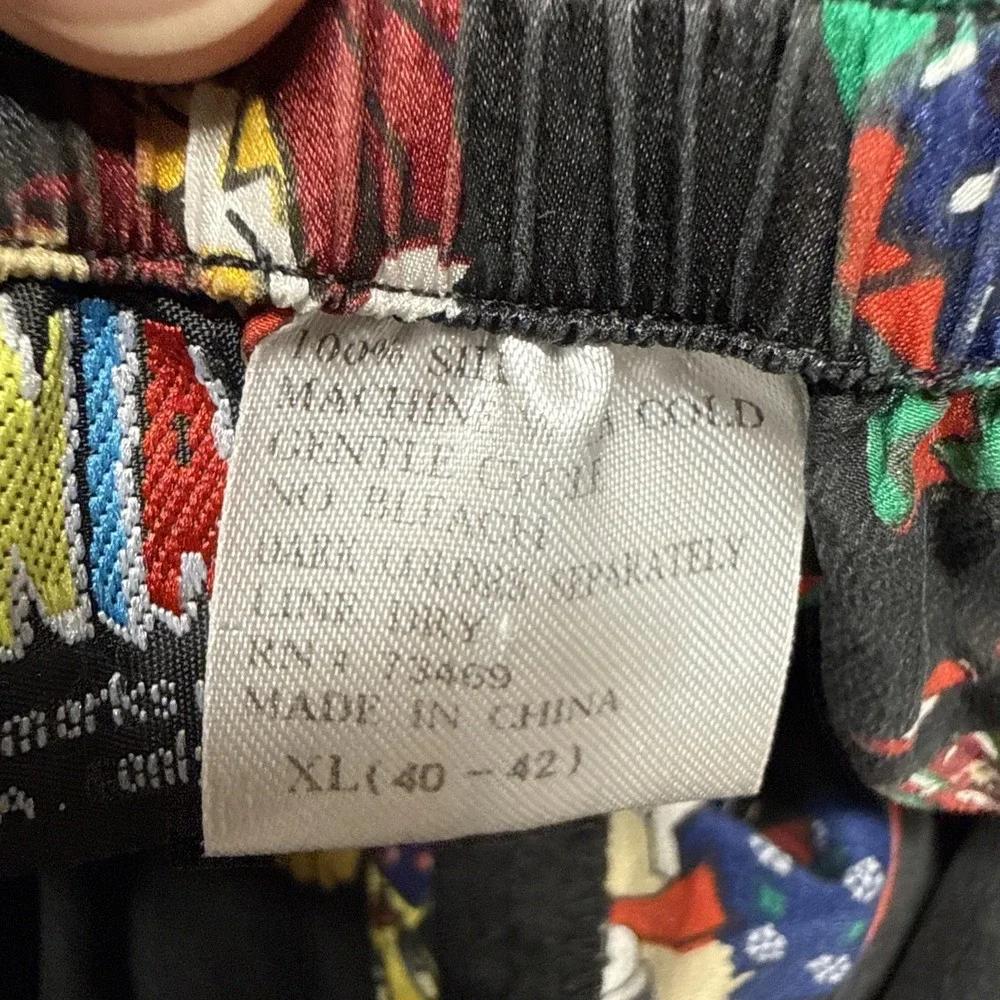 Vintage Looney Tunes Mania Mens Boxer Shorts Sz XL (40-42)‎ SILK Black